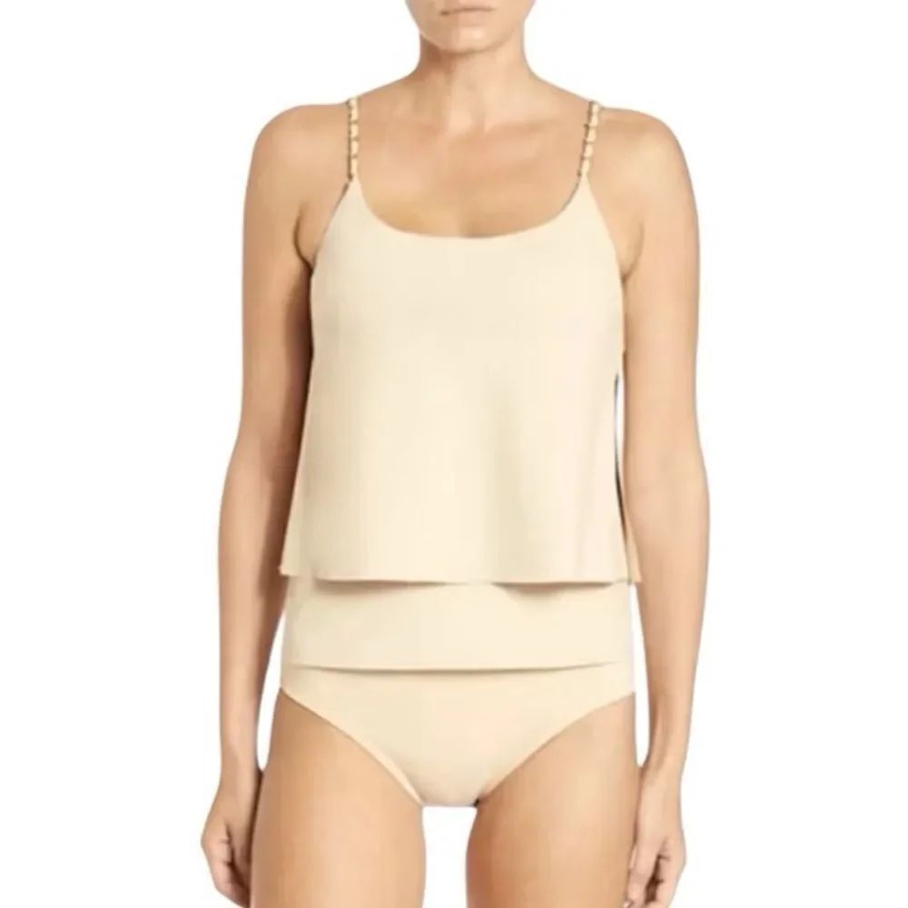 MICHAEL Michael Kors Chain Deco Black Layered Tankini Woman’s Size M/L